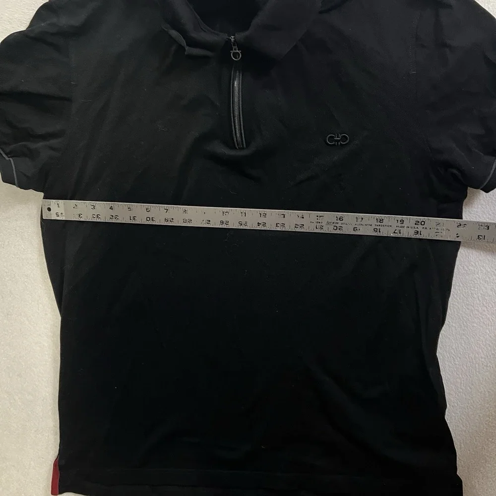 Salvatore Ferragamo Polo Shirt Men's Size Tag 3XL Fits Large Black Made in Italy
